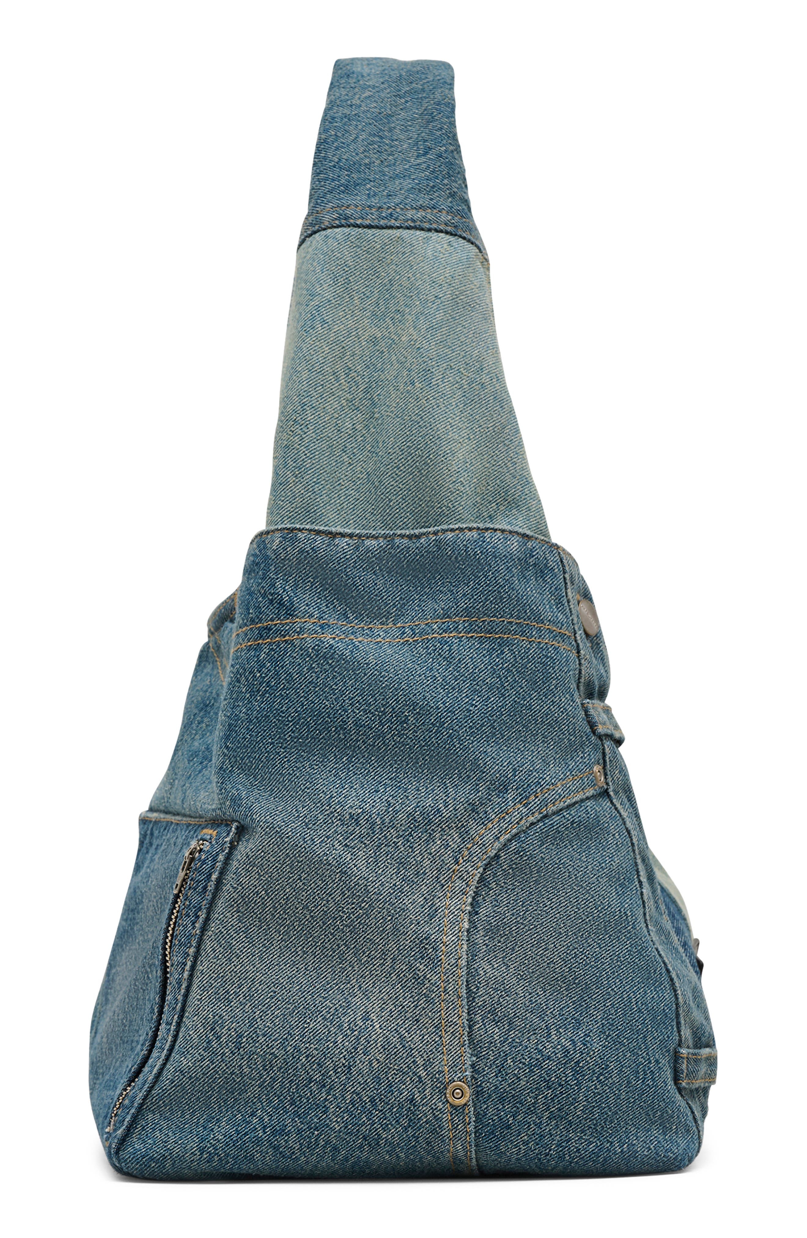 Marc Jacobs The Sack Deconstructed Denim Shoulder Bag in Indigo Multi at Nordstrom - 5