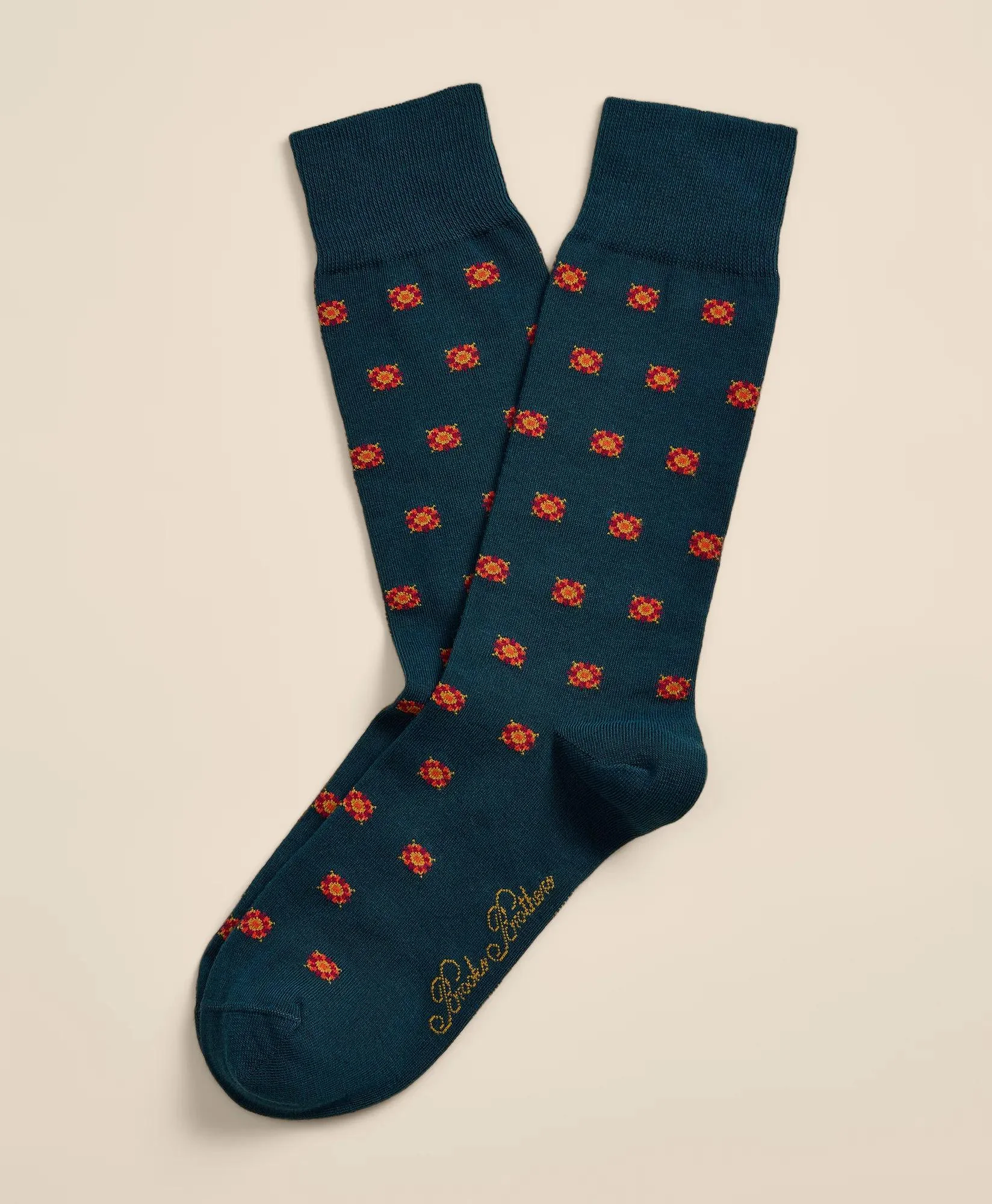 Cotton-Blend Medallion Socks - 1