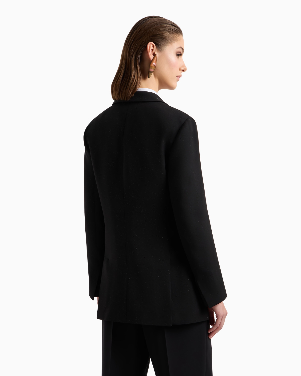 GLITTER SILK-CADY SINGLE-BREASTED JACKET - 3