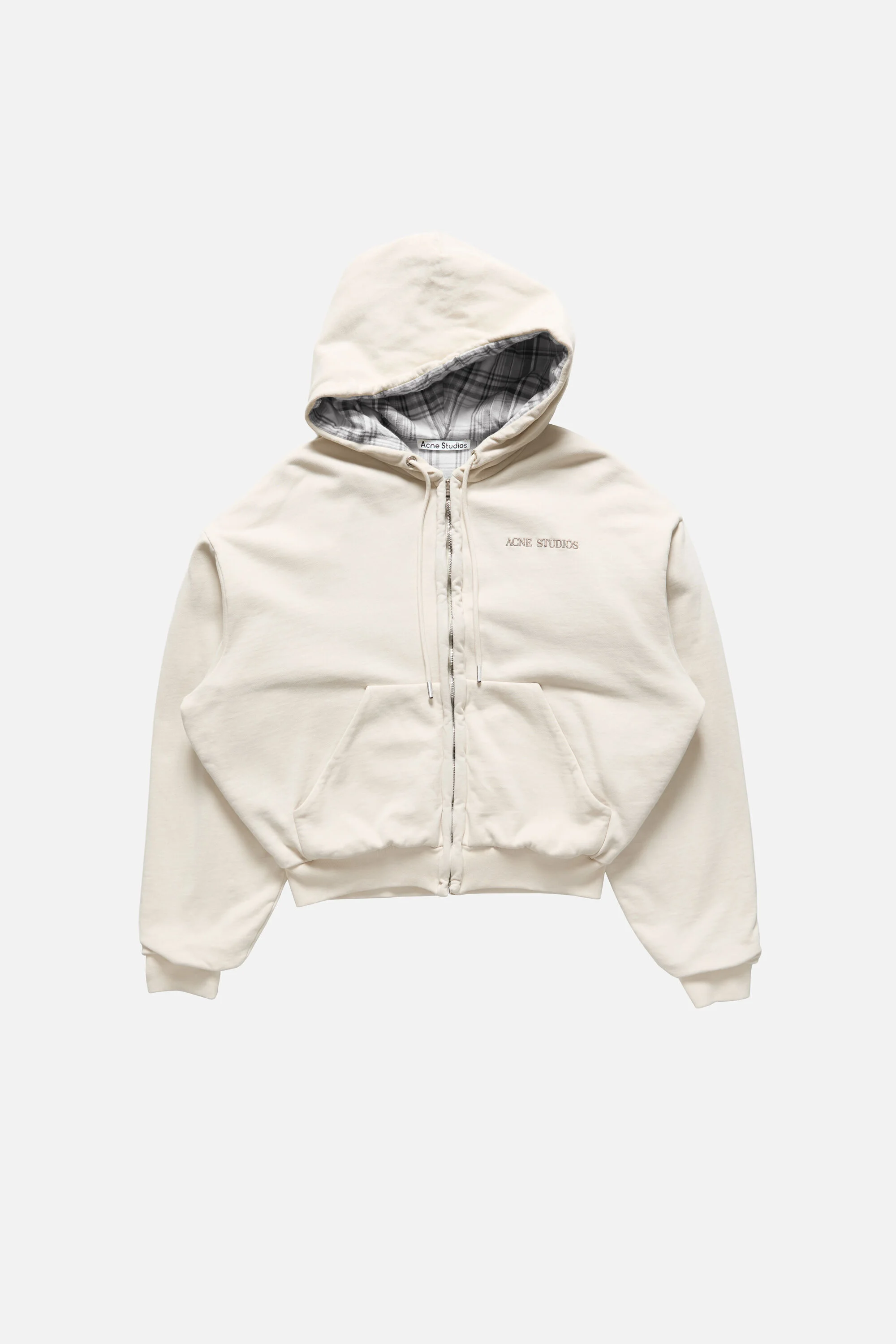 Fleece hoodie with logo - Pebble beige - 1