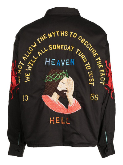 SAINT M×××××× graphic-embroidered shirt jacket outlook