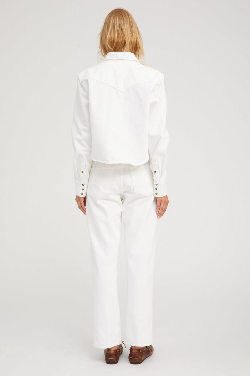 SOPHIA DENIM CROPPED WESTERN BUTTON DOWN 5