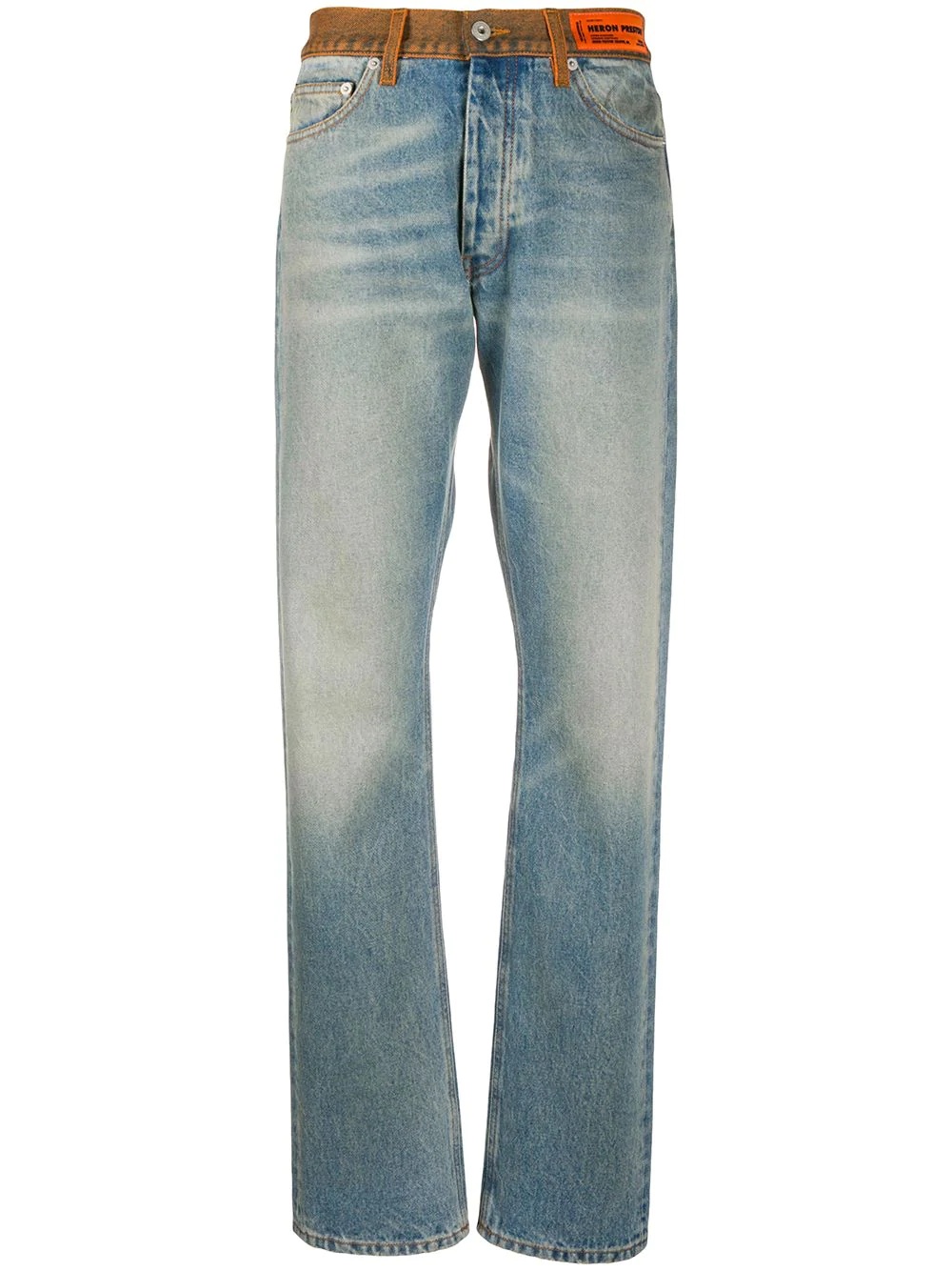 high-waisted straight leg jeans - 1