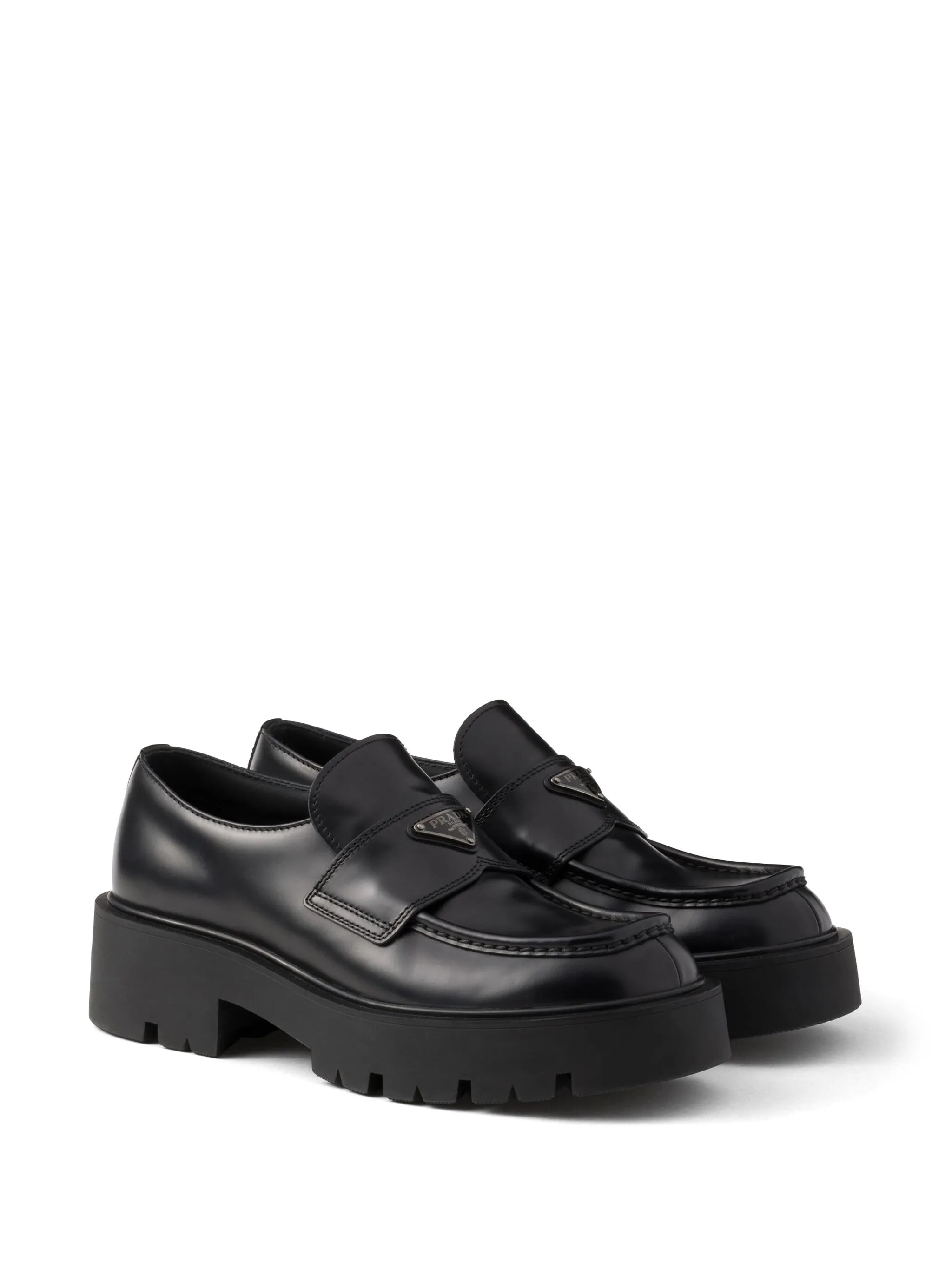 brushed leather loafers - 2