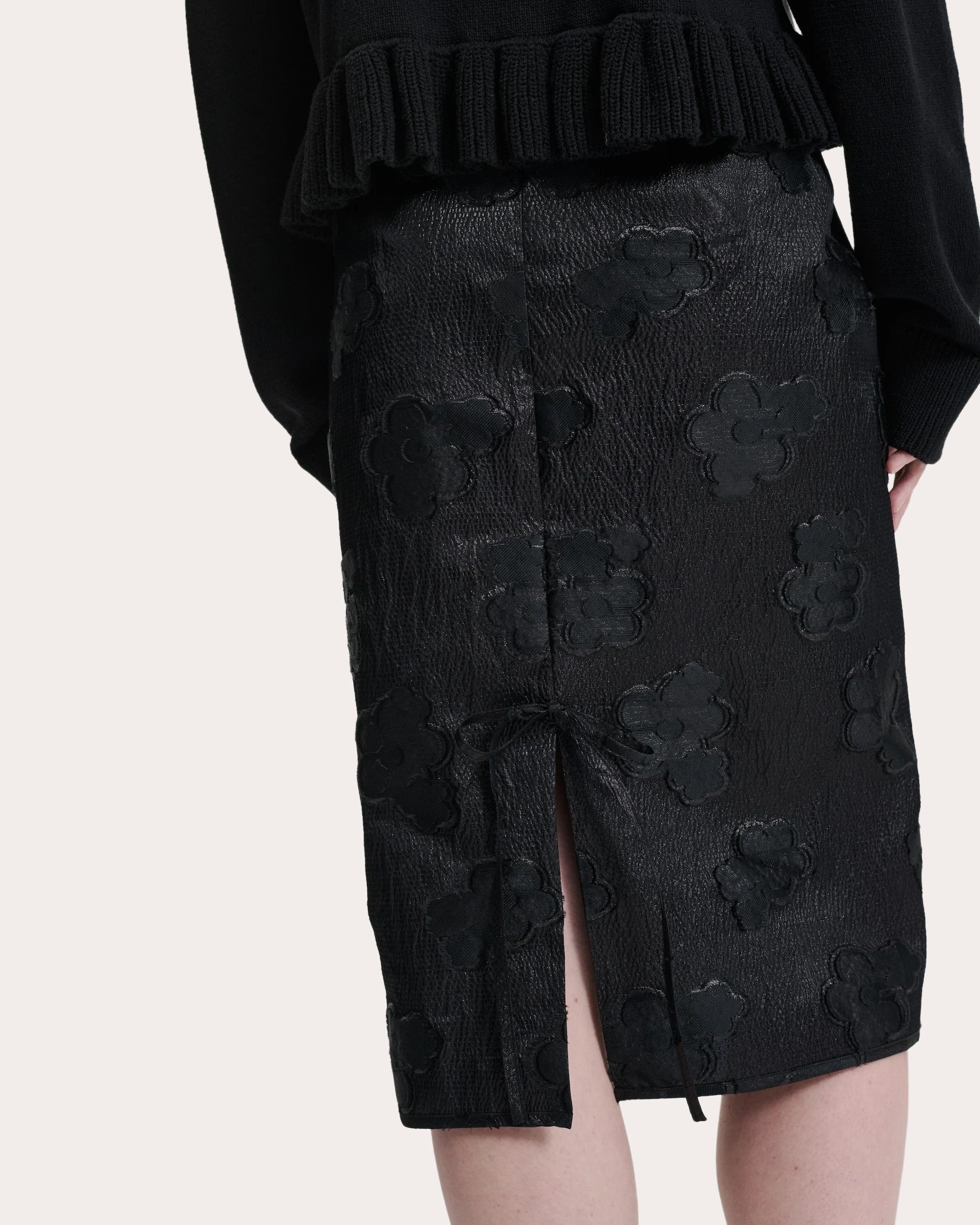 Allegra Floral Kumo Fil-Coupé Pencil Skirt - 3