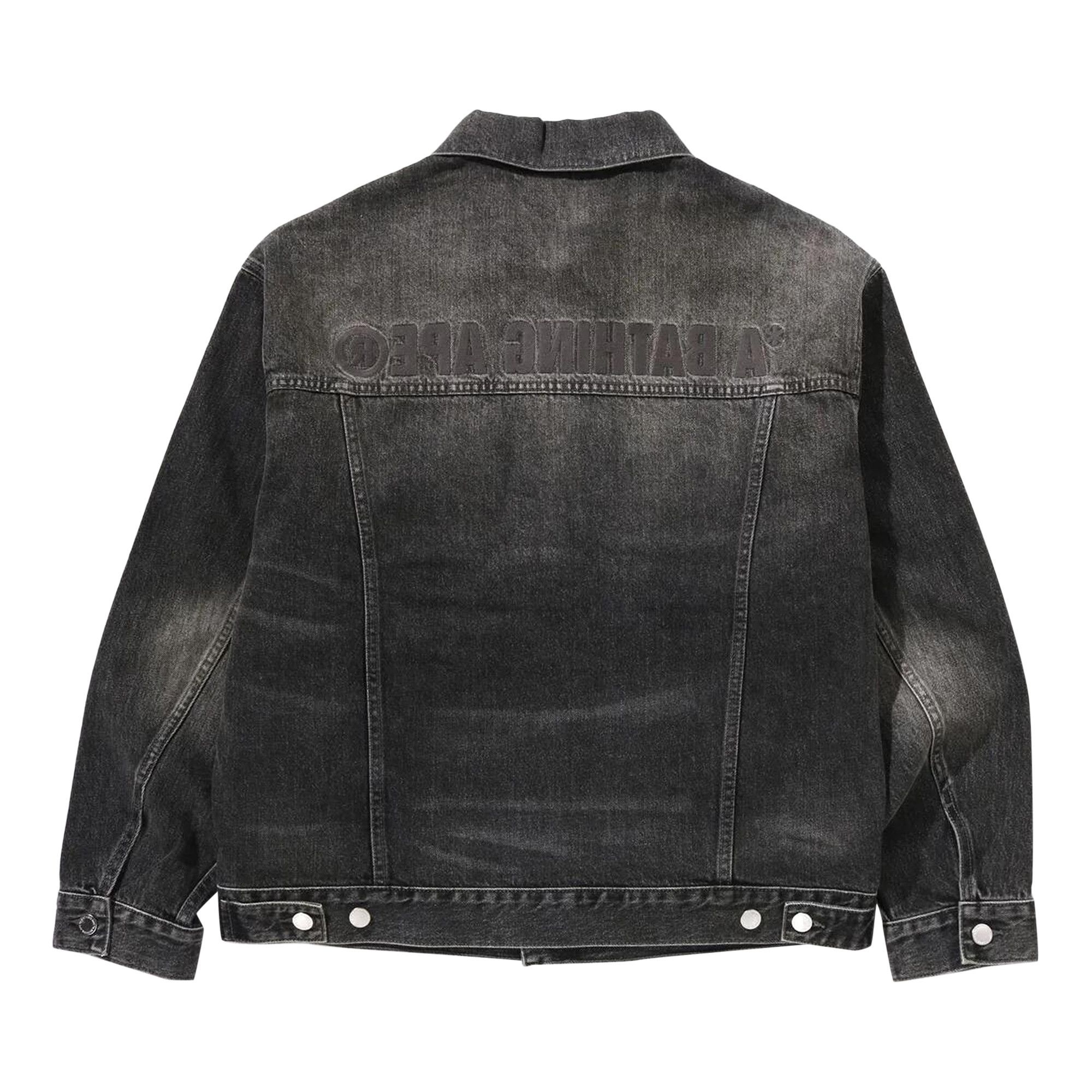 BAPE Distressed Denim Trucker Jacket 'Black' - 2