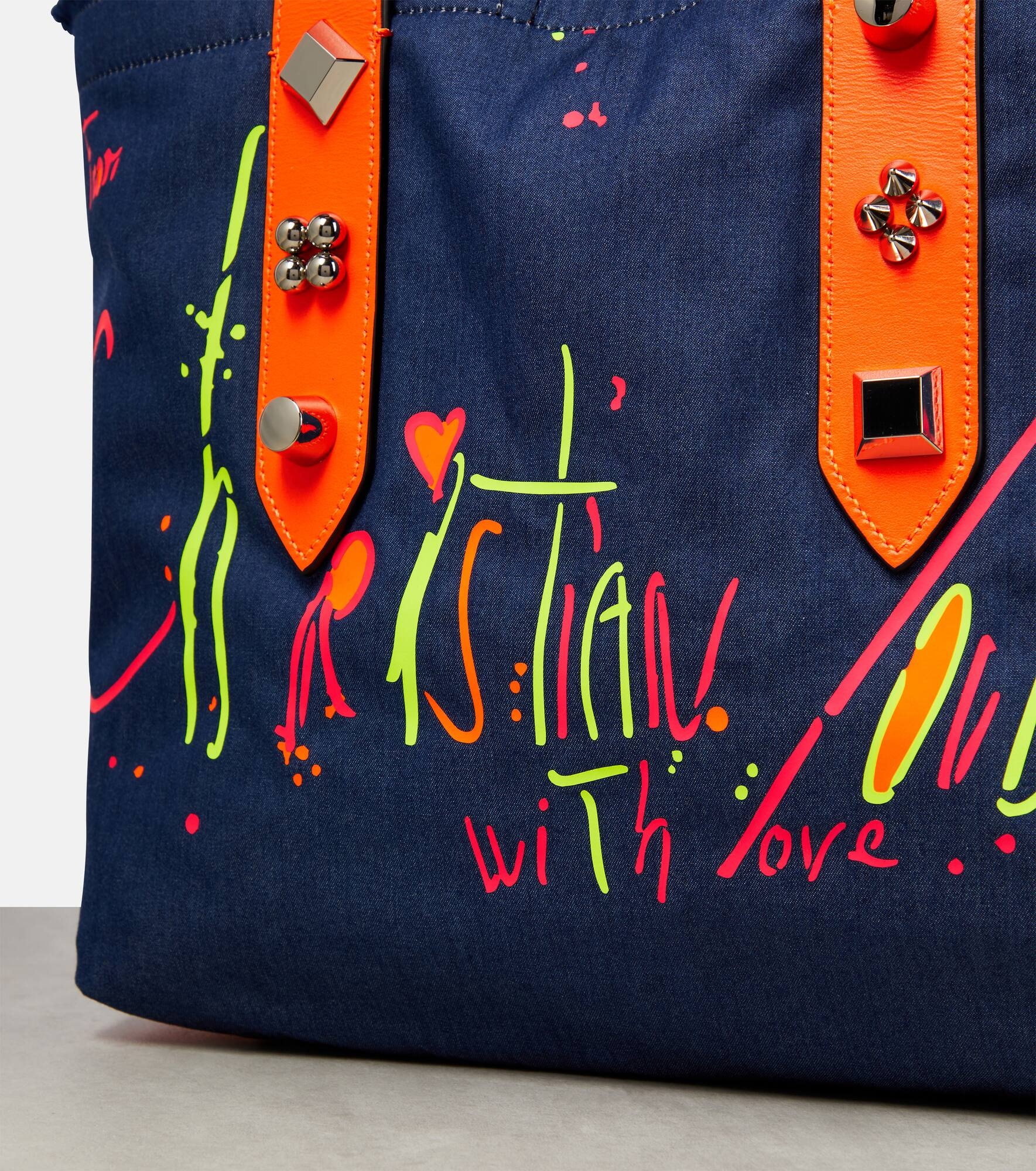 Frangibus Medium printed denim tote bag - 6