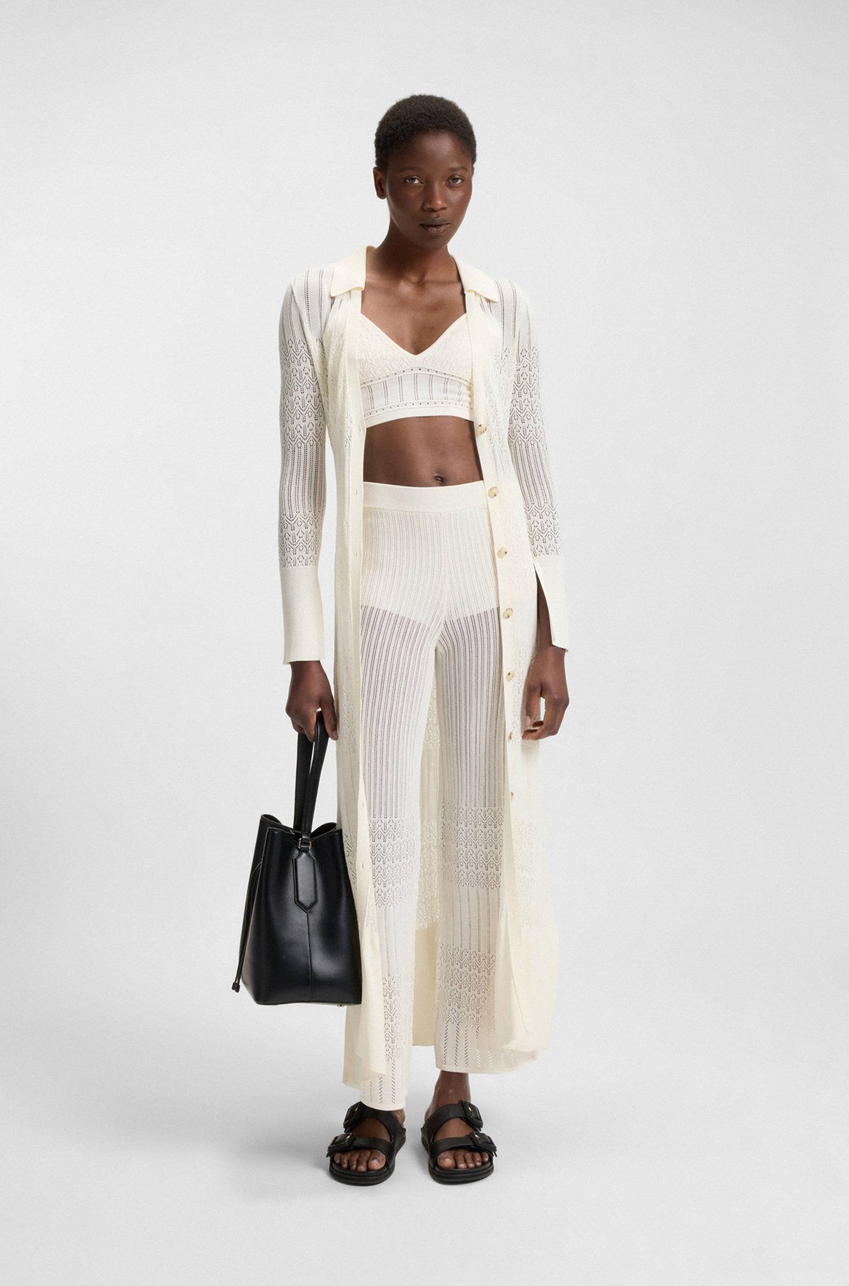 KNITTED TOP IN STRETCH FABRIC WITH MIXED STRUCTURES - 3
