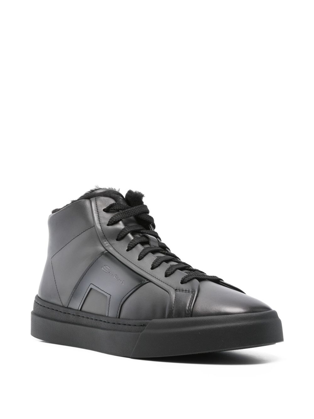 leather zip-fastening high-top sneakers - 2