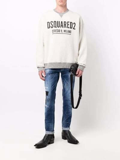 DSQUARED2 logo-print crew neck sweater outlook