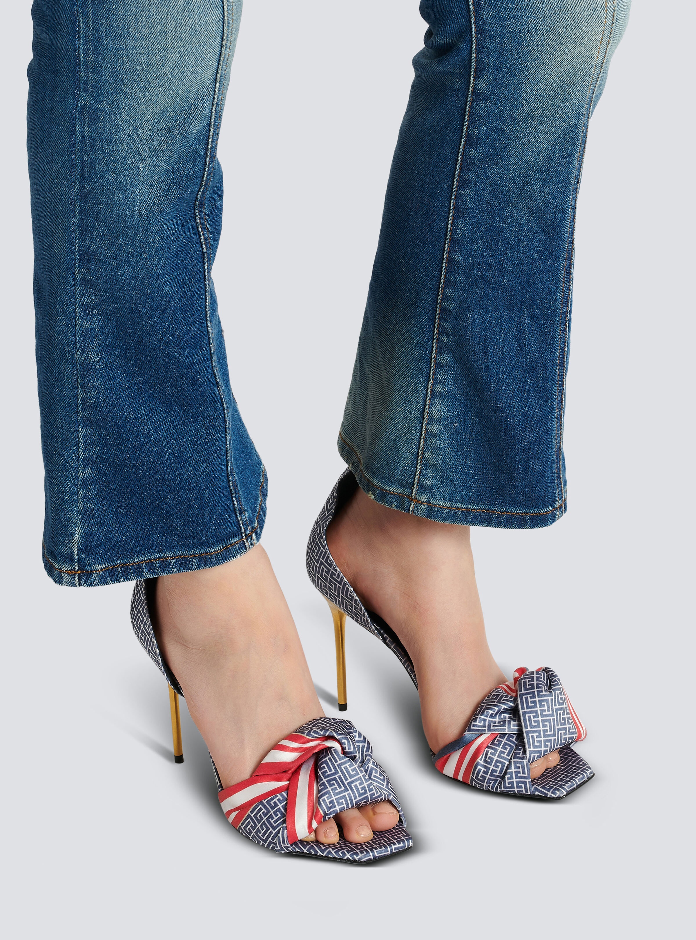 Balmain Uma monogrammed scarf sandals | REVERSIBLE