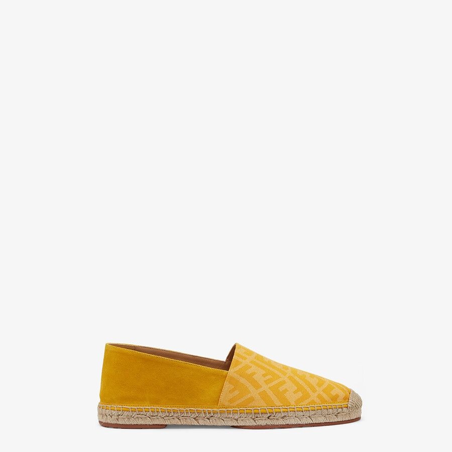 Yellow fabric and suede espadrilles - 1