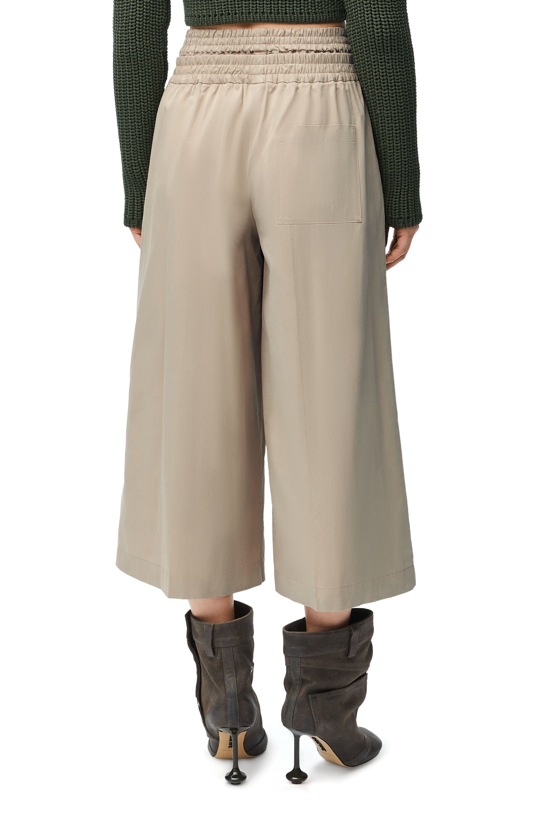 Cropped trousers in cotton and silk - 4