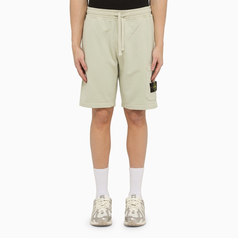 Pistachio-coloured cotton bermuda shorts - 1