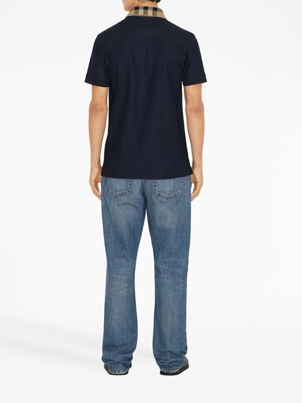 CHECKED-COLLAR COTTON POLO SHIRT - 4