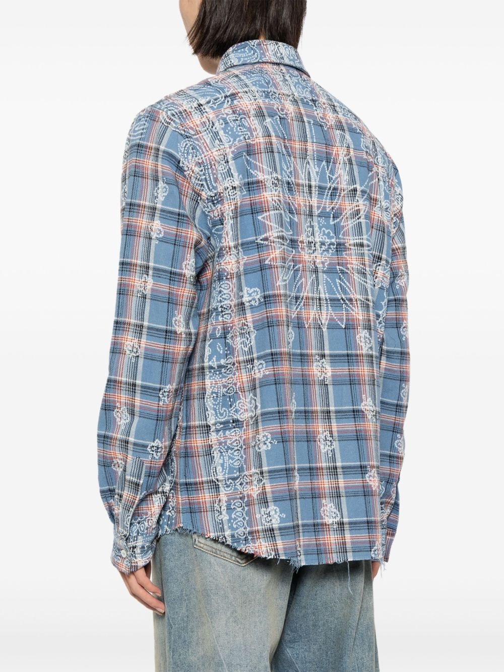check-pattern cotton shirt - 4