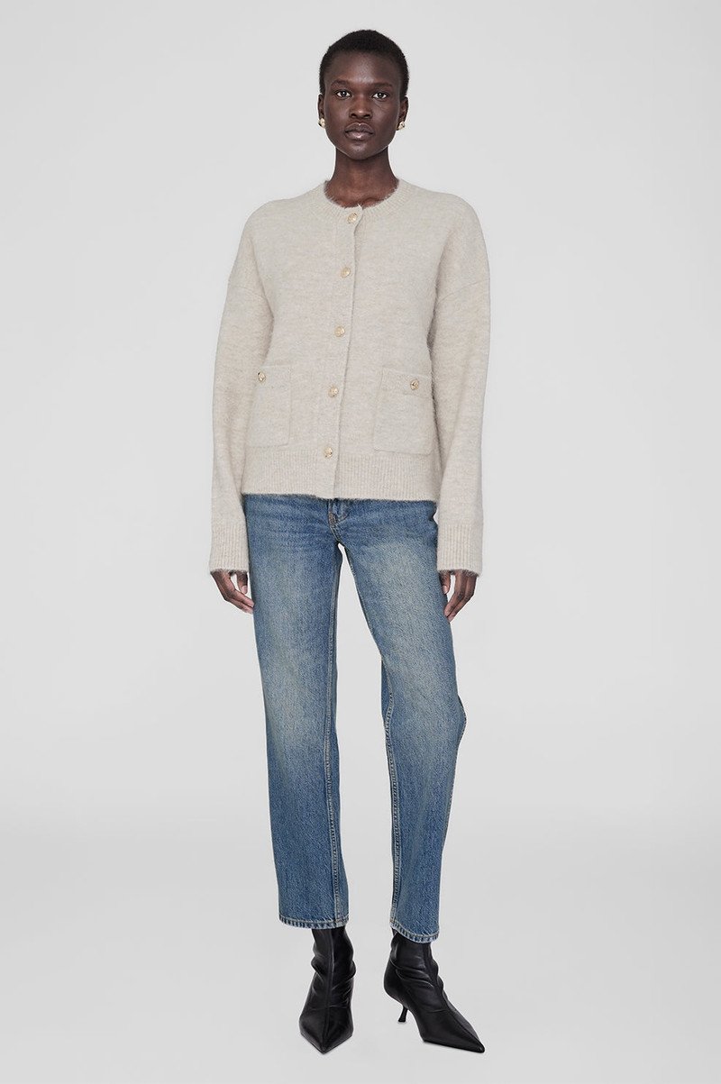 ANINE BING Bobbie Cardigan - Light Oat outlook