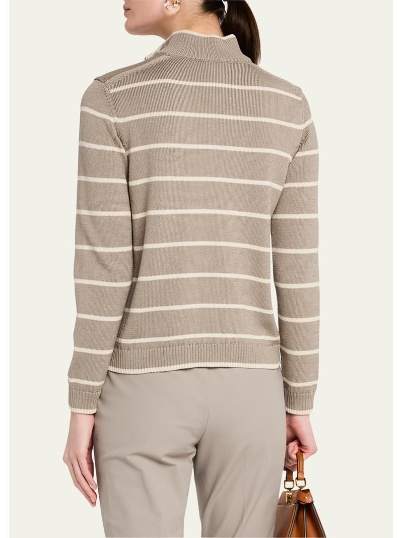 Striped Zip-Front Knit Jacket 3
