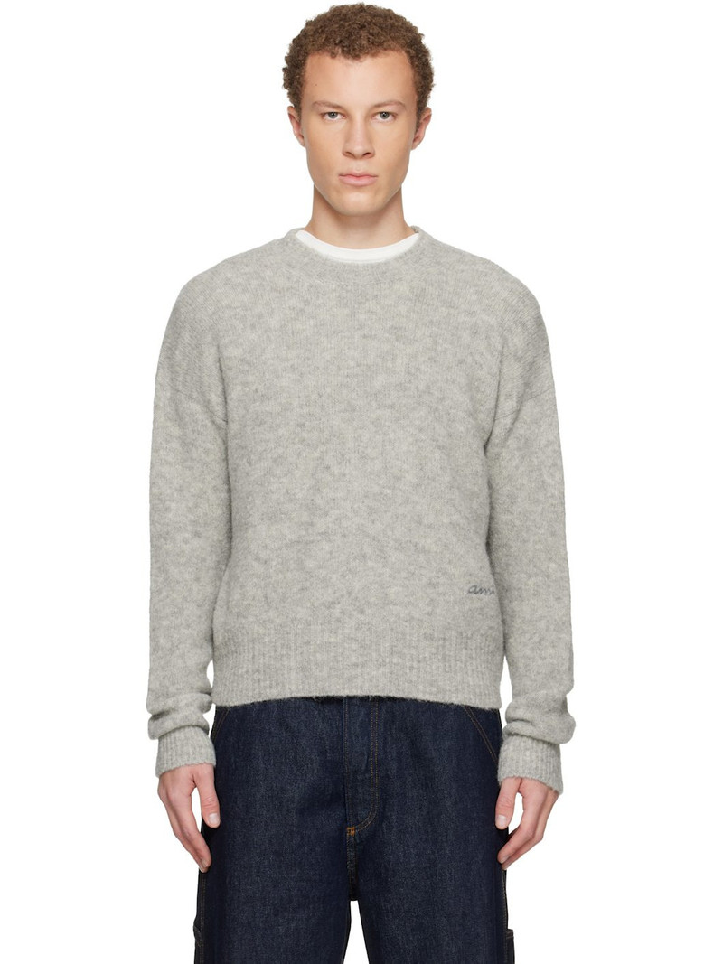 Gray Alpaca Ami Crewneck Sweater 1
