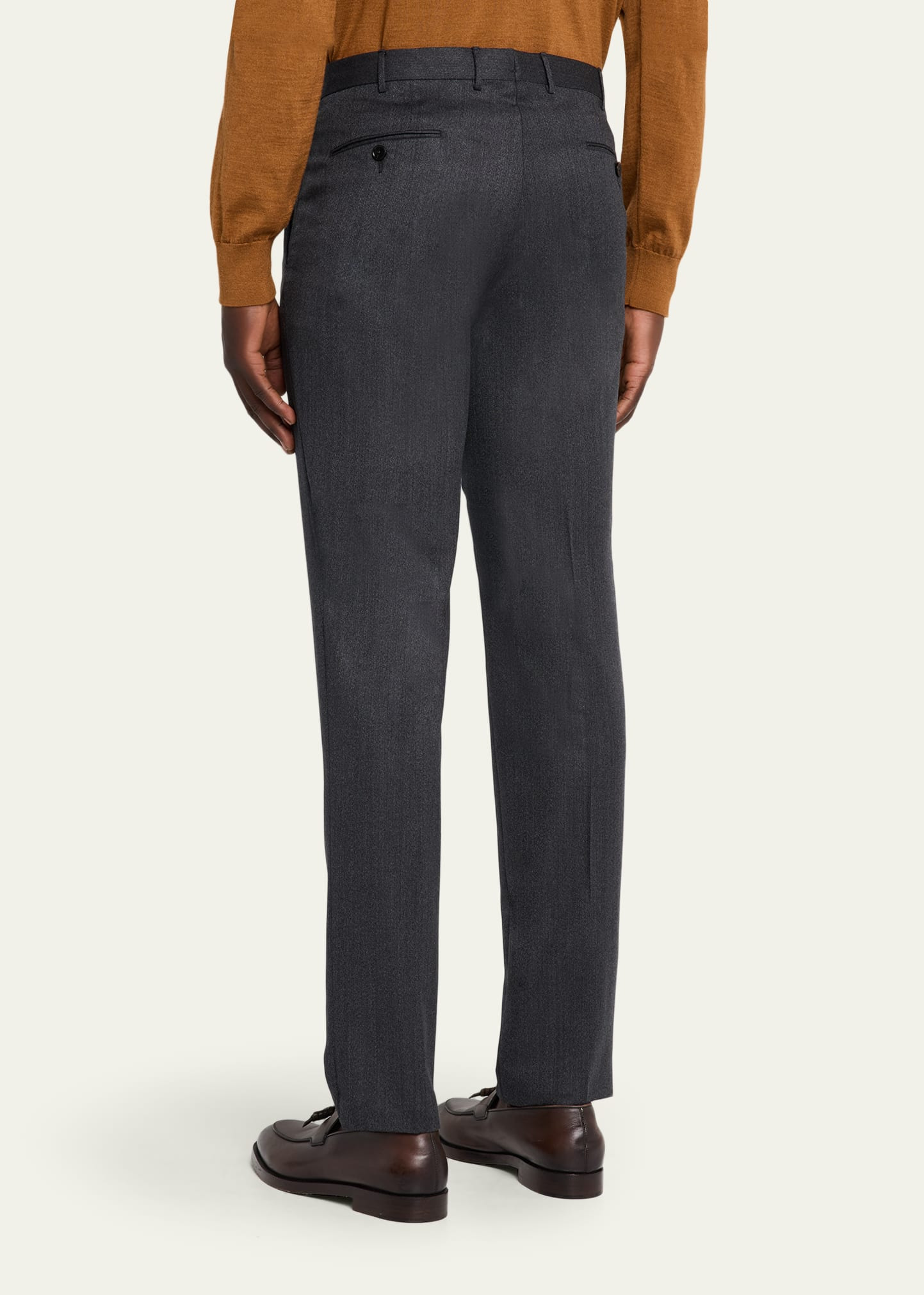 Men's Trofeo Wool Straight Fit Flat-Front Pants - 3