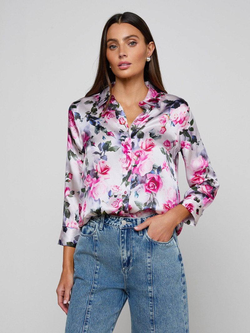 L'AGENCE Dani Silk Blouse outlook