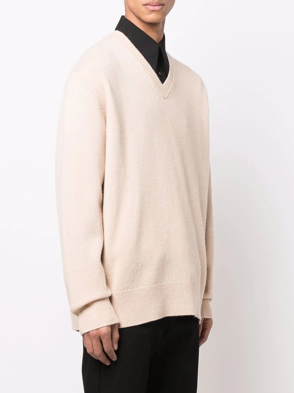 ribbed-knit V-neck sweater - 3