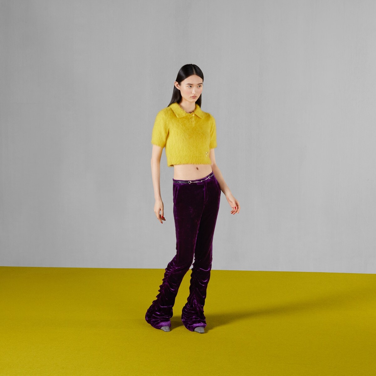 Silk, cashmere and mohair polo sweater - 2