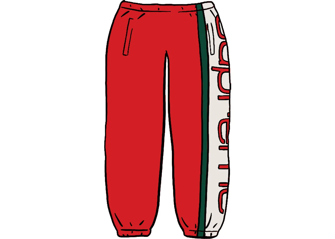 Supreme Big Logo Paneled Sweatpant Red - 1