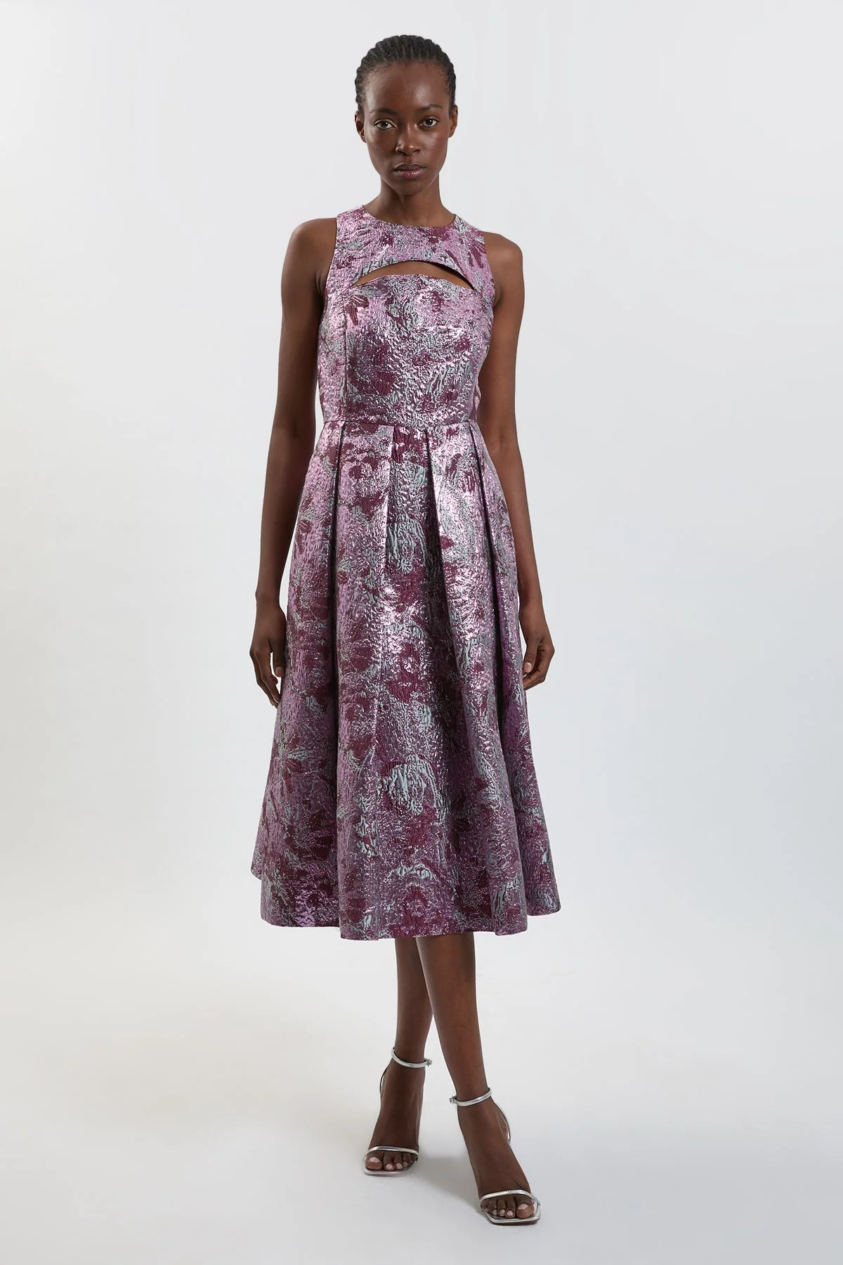 Tailored Jacquard Full Midi Dress - 1