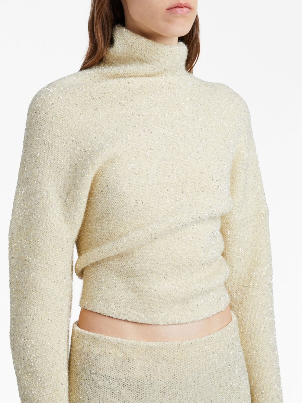 twisted sequin-embellished jumper - 6