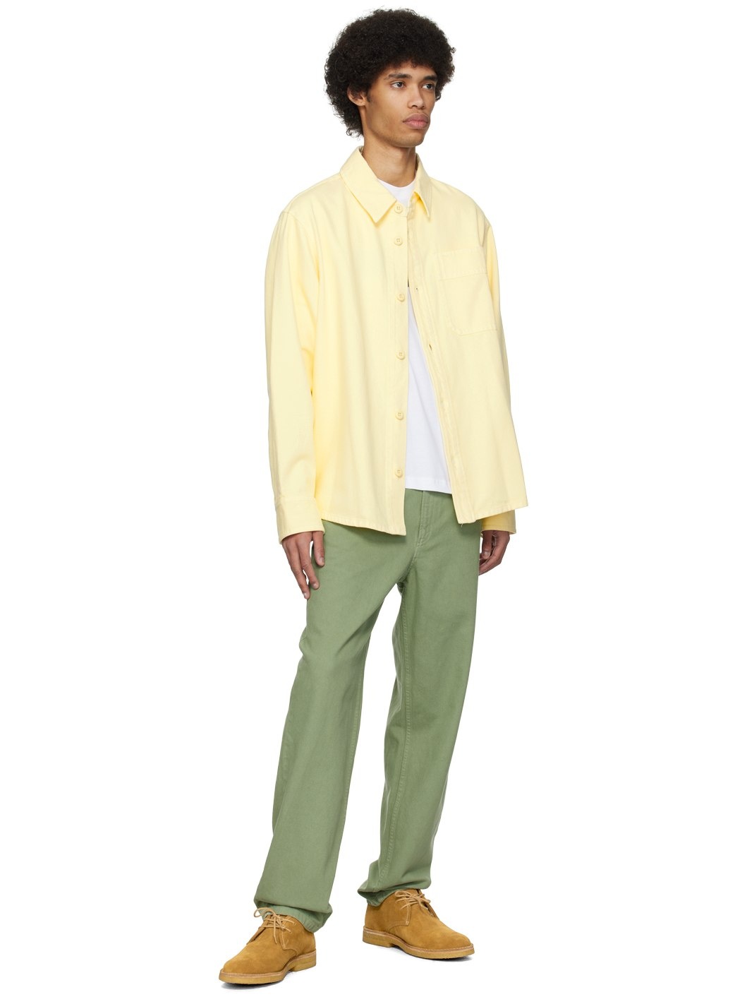 Yellow Basile Brodée Poitrine Denim Shirt - 4