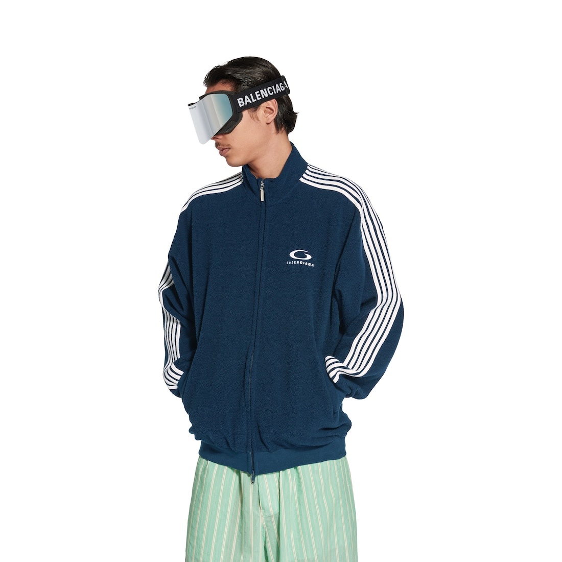 Loop Sports Icon Zip-up Jacket in Navy/white - 5