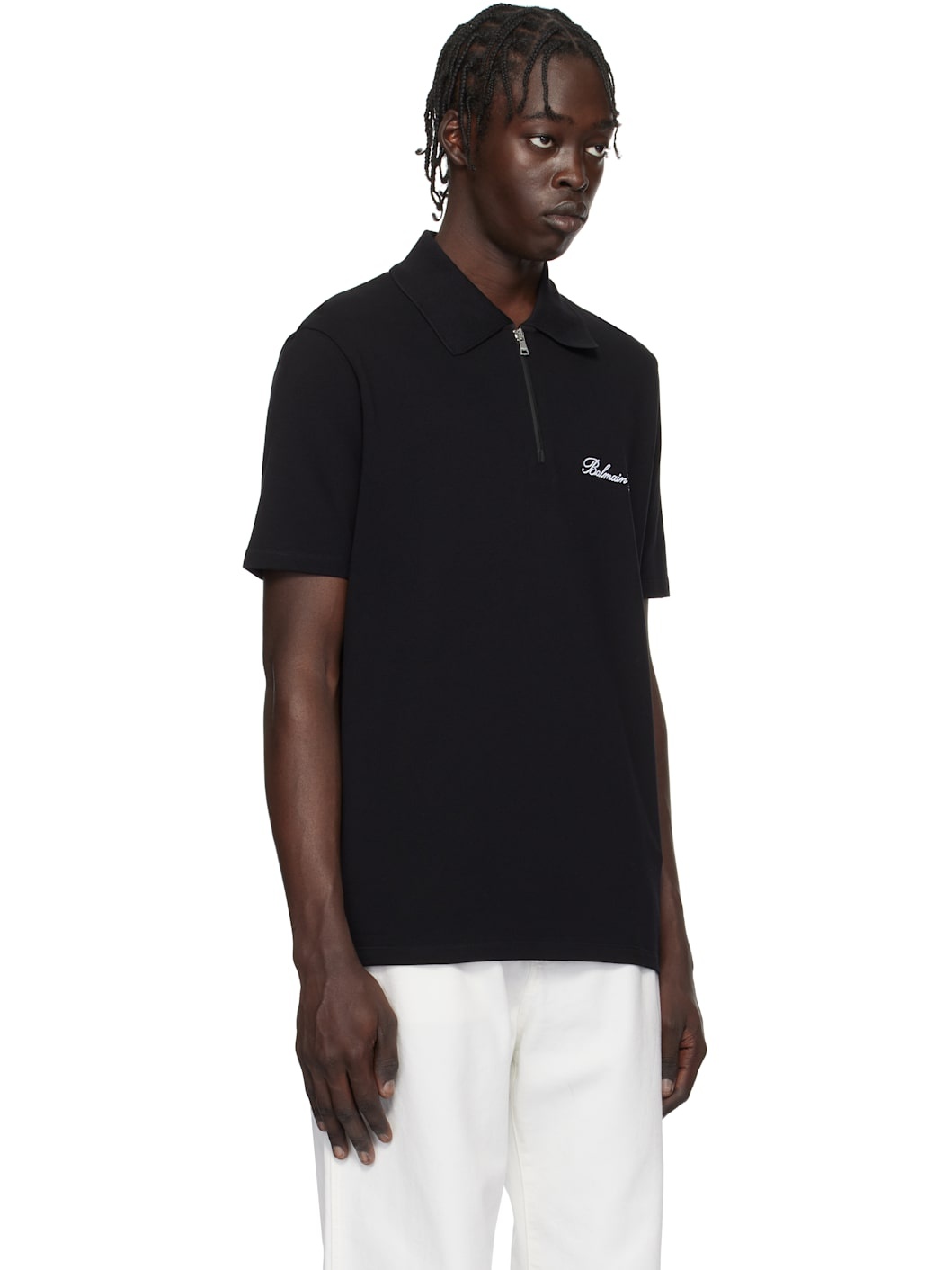 Black Short-Sleeved Polo - 2