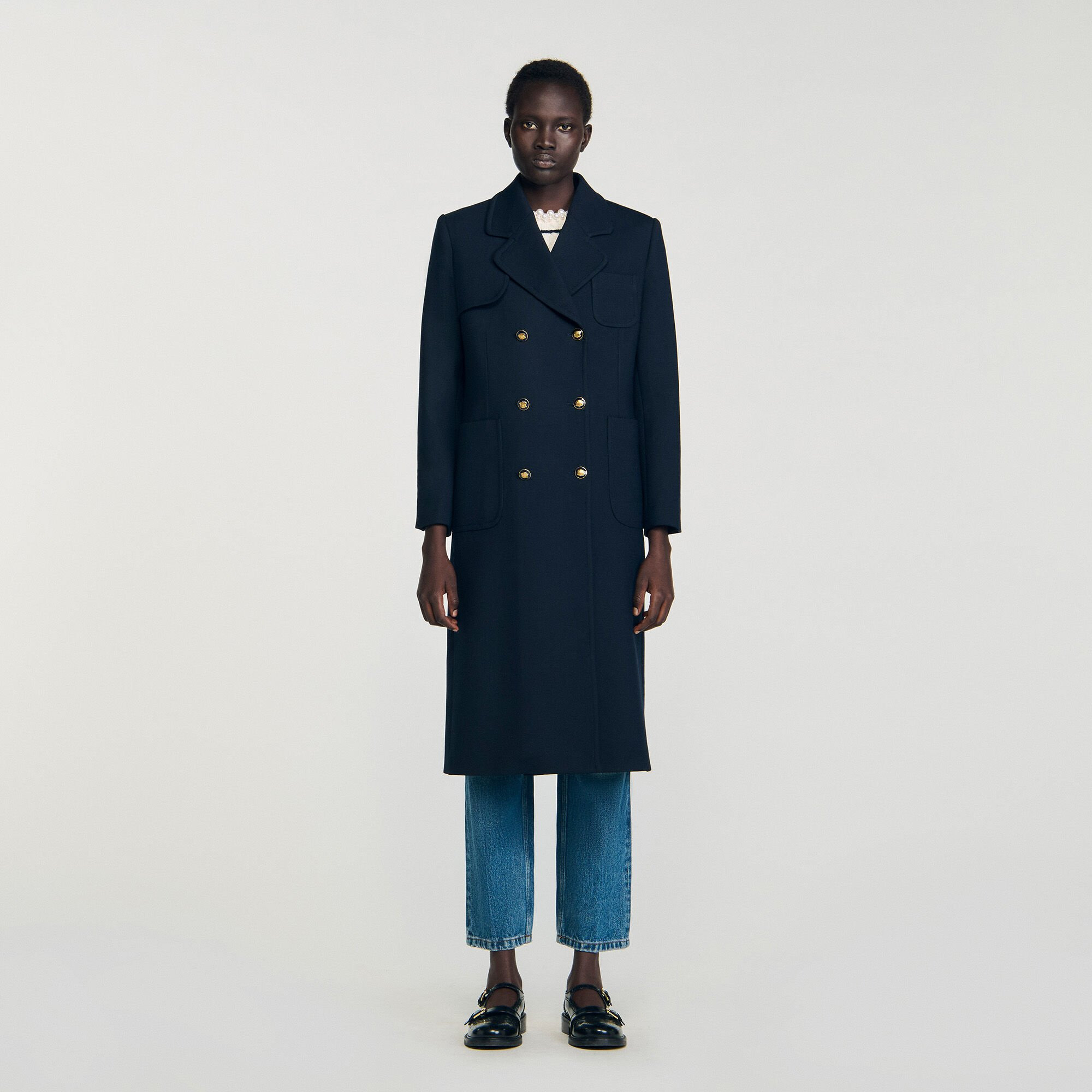LONG DOUBLE-BREASTED COAT - 2