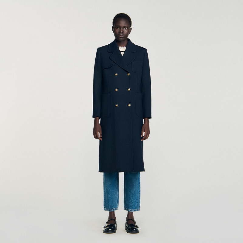 Sandro LONG DOUBLE-BREASTED COAT outlook