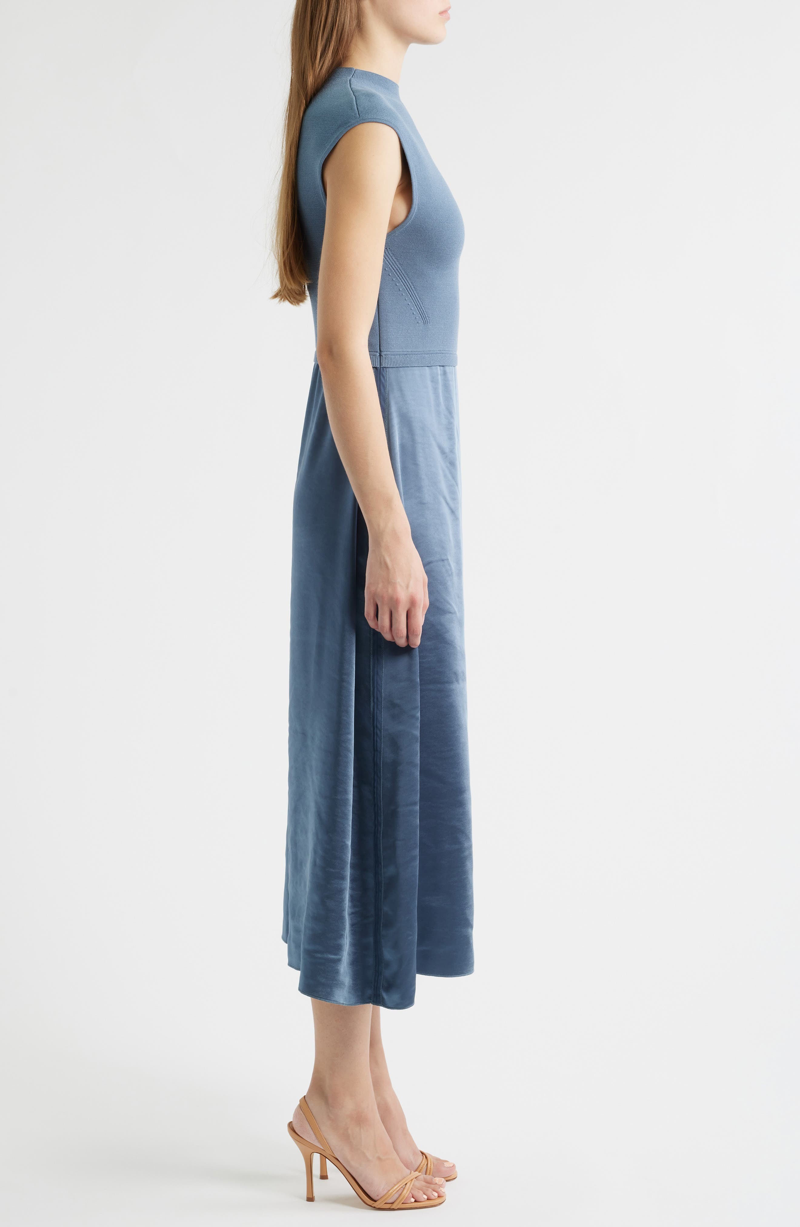 BOSS Ferdolini Mixed Media Midi Dress in Tanzanite at Nordstrom - 3