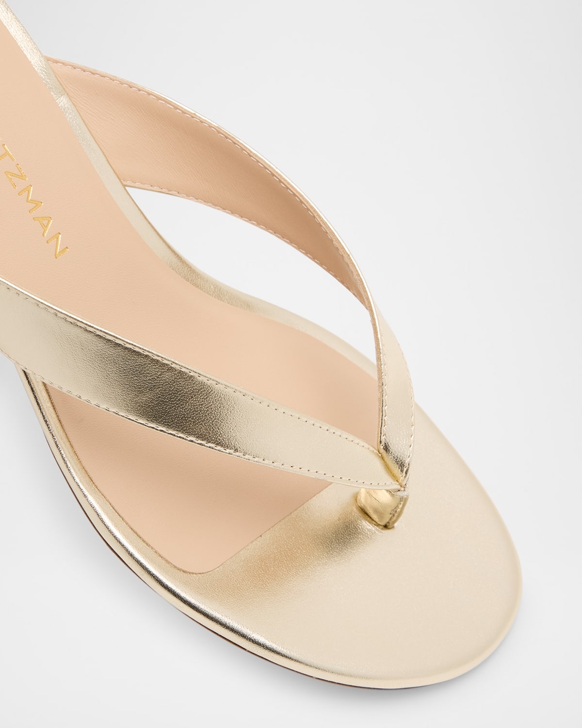 Rio Metallic Kitten-Heel Thong Sandals - 6