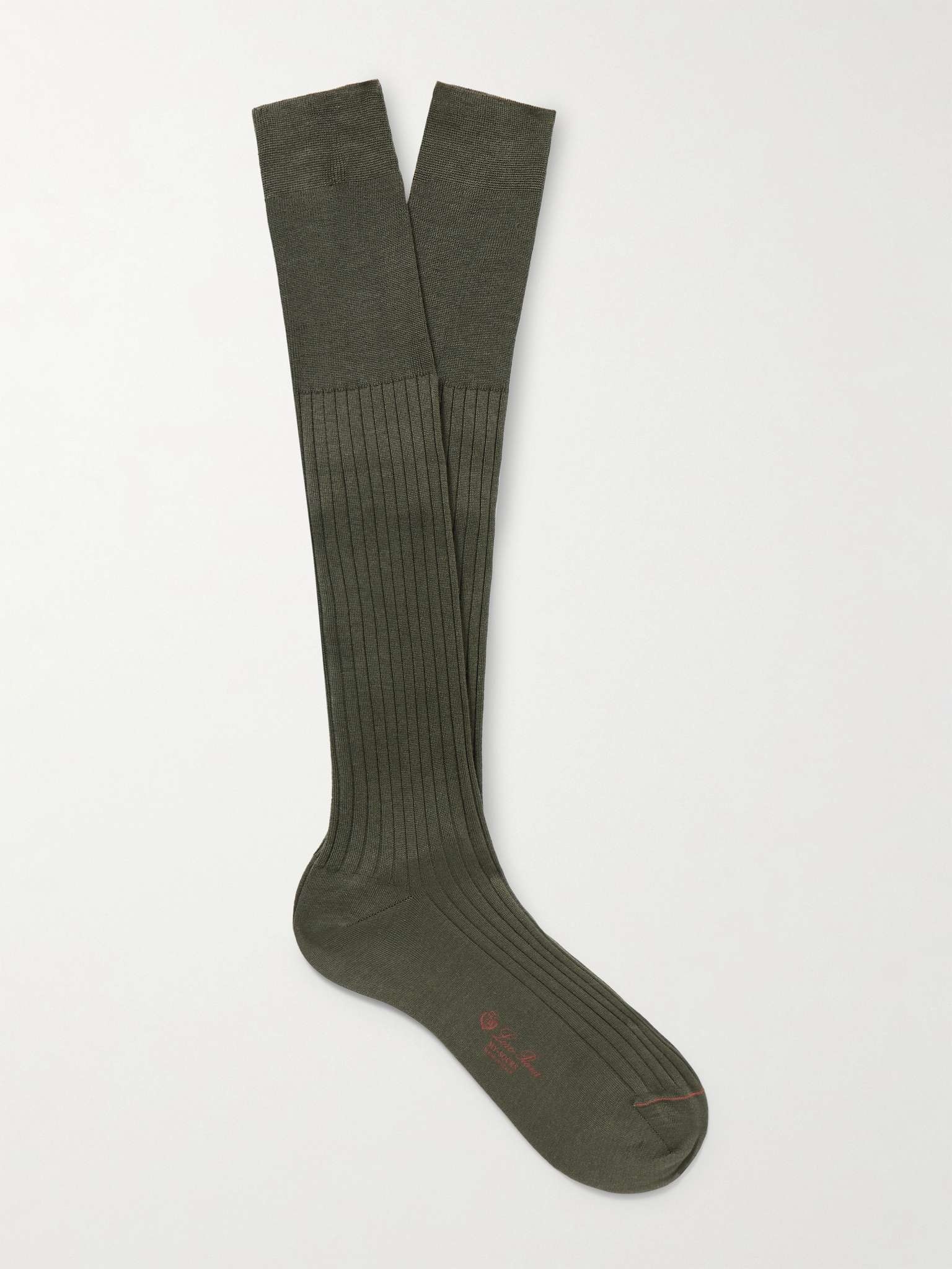 Ribbed Cashmere and Silk-Blend Socks - 1
