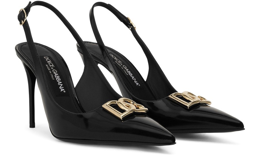 Polished calfskin slingbacks - 2