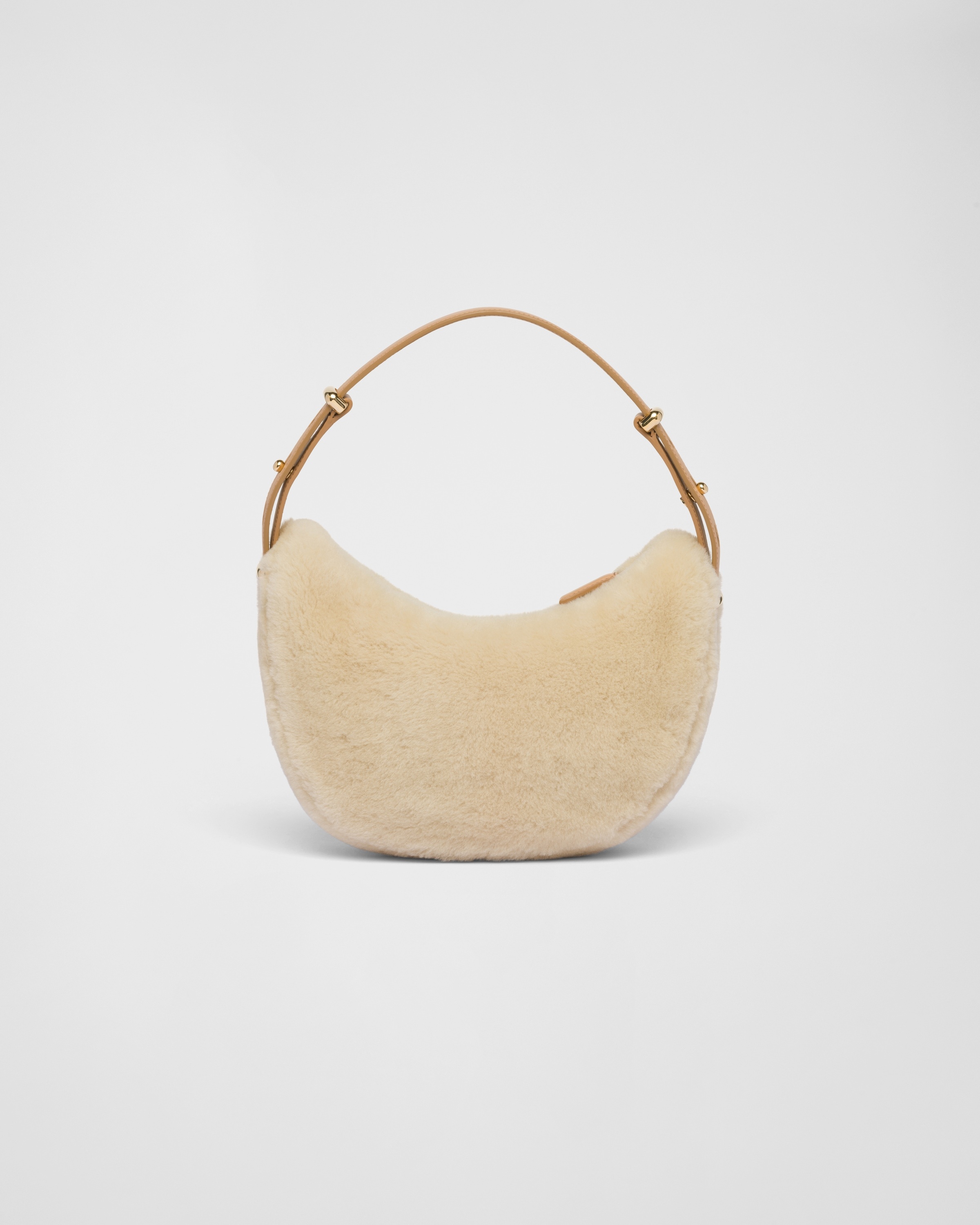 Prada Arqué shearling and leather shoulder bag - 4