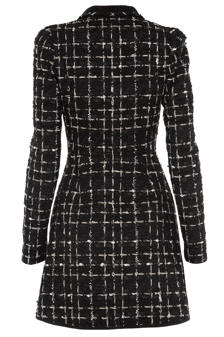 Tweed Check Long Sleeve Dress - 4