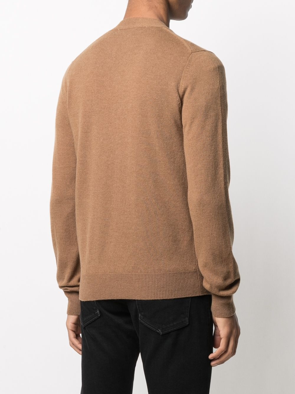embroidered logo-patch cardigan - 4