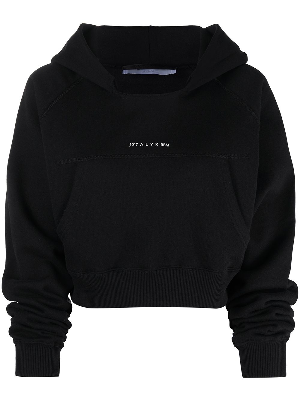 logo-print cropped hoodie - 1