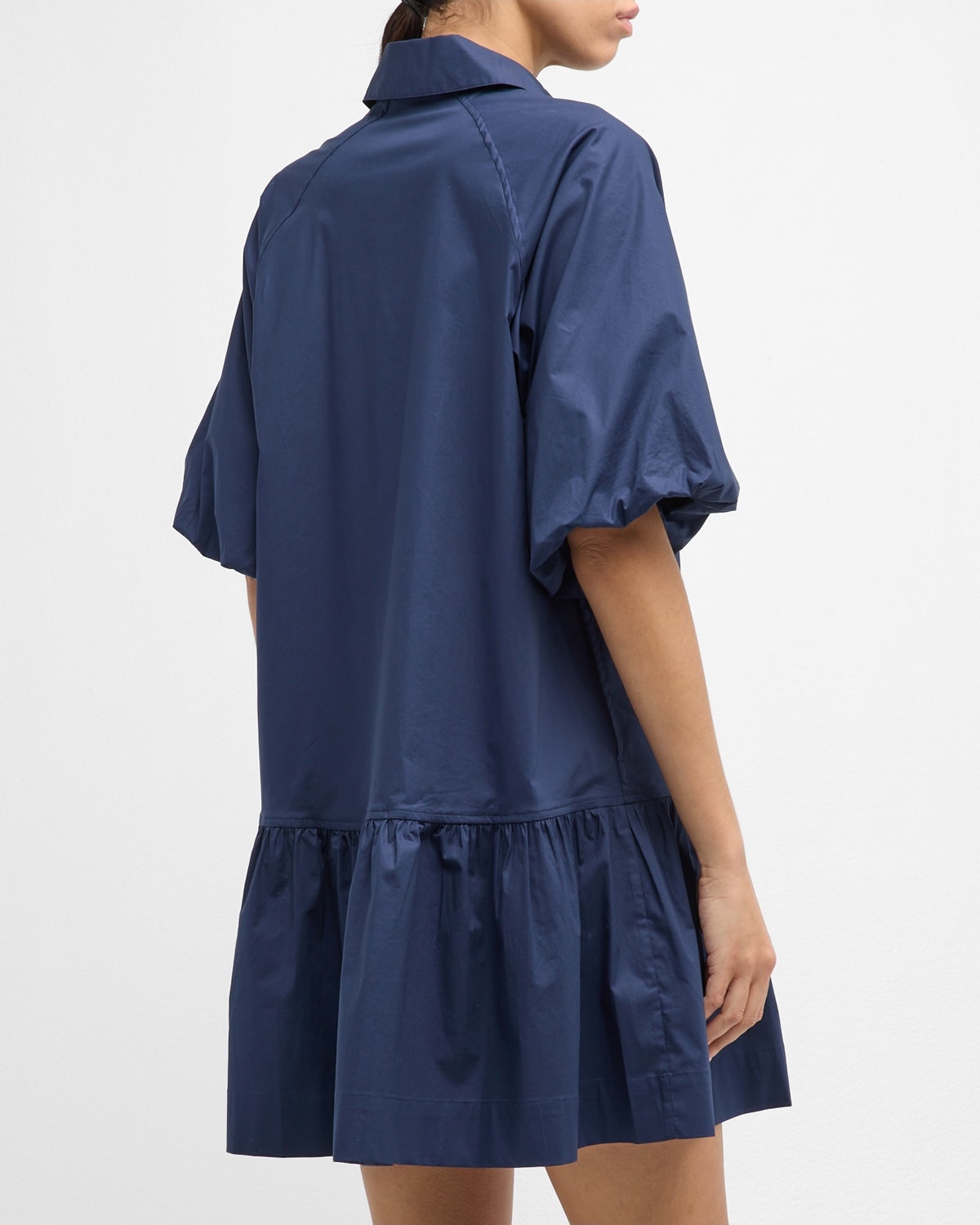 Crissy Puff-Sleeve Cotton Poplin Mini Shirtdress - 6