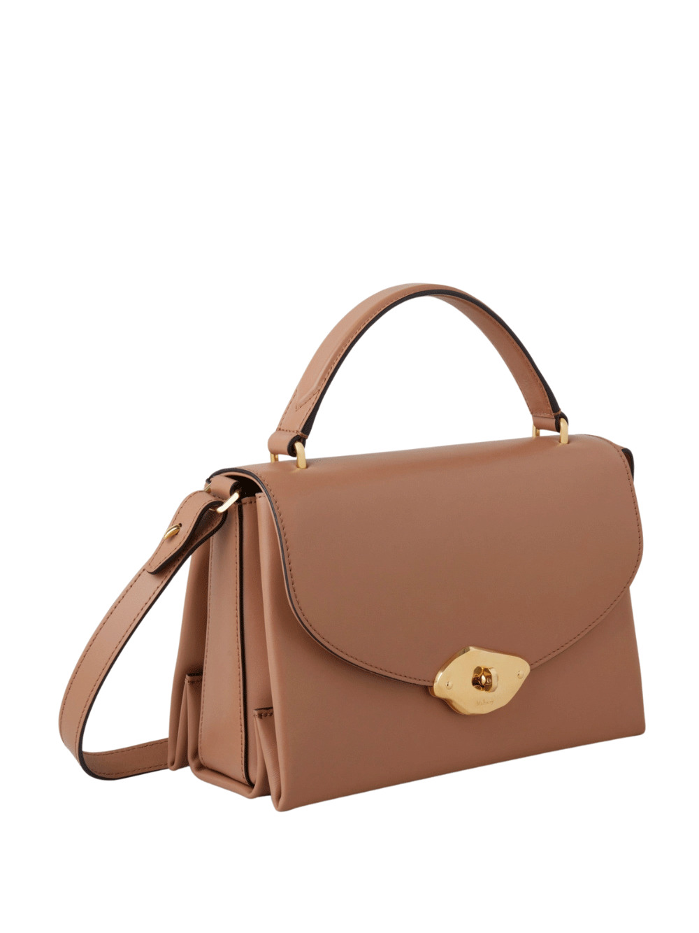 Lana Top Handle Sable High Gloss Leather - 3