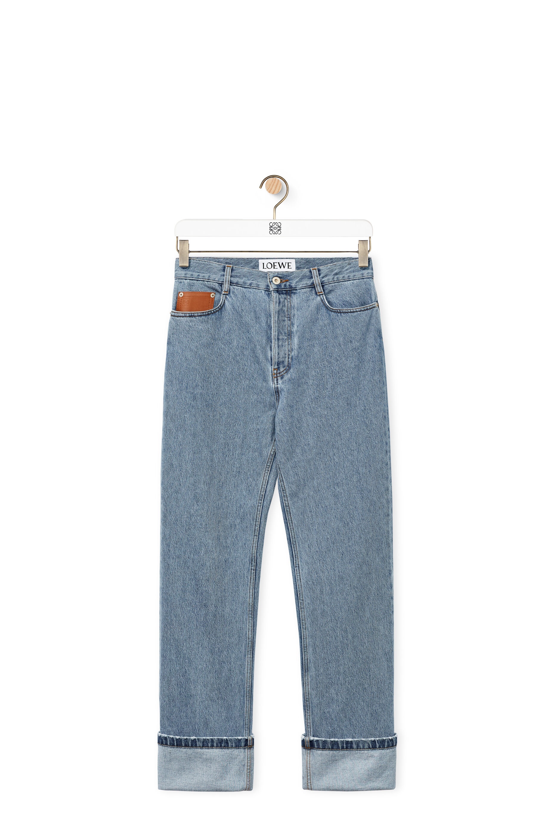 Fisherman turn-up jeans in denim - 1