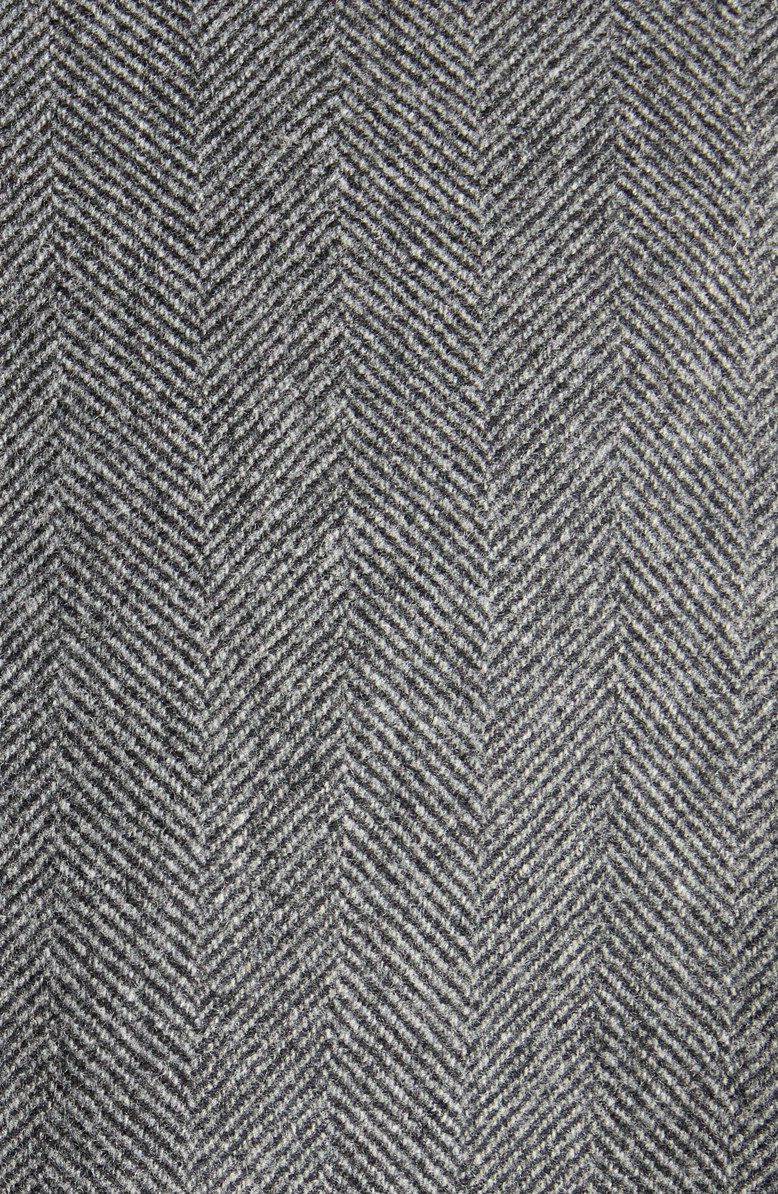 TOM FORD Double Breasted Grey Wool Herringbone Overcoat in Combo Dark Grey/Black at Nordstrom - 6