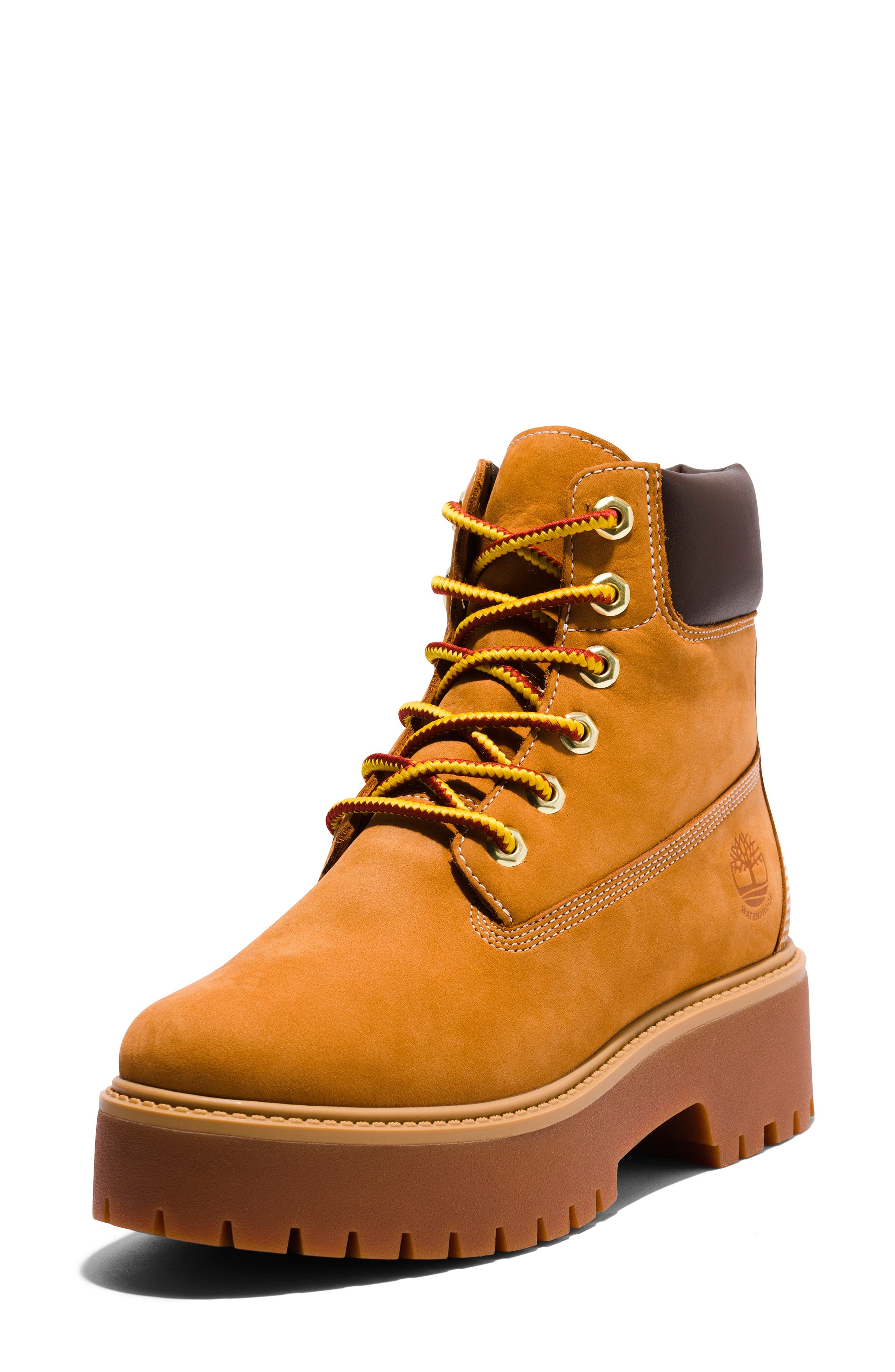 Timberland Stone Street 6-Inch Waterproof Lace-Up Leather Boot in Wheat at Nordstrom - 8