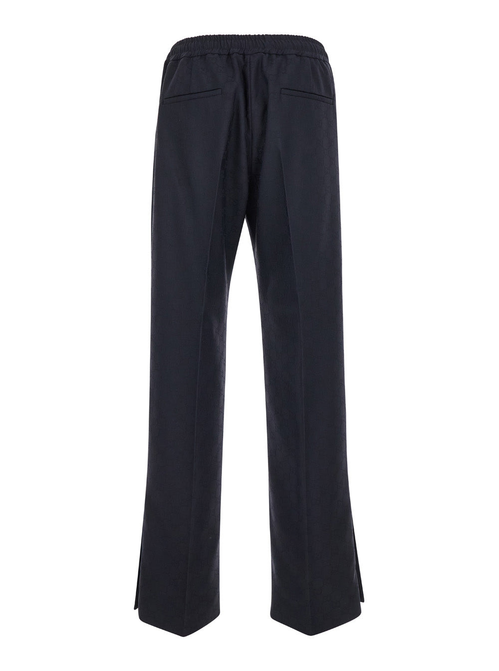 Gucci Men Blue Pants With Web Detail In Gg Fabric Man - 2