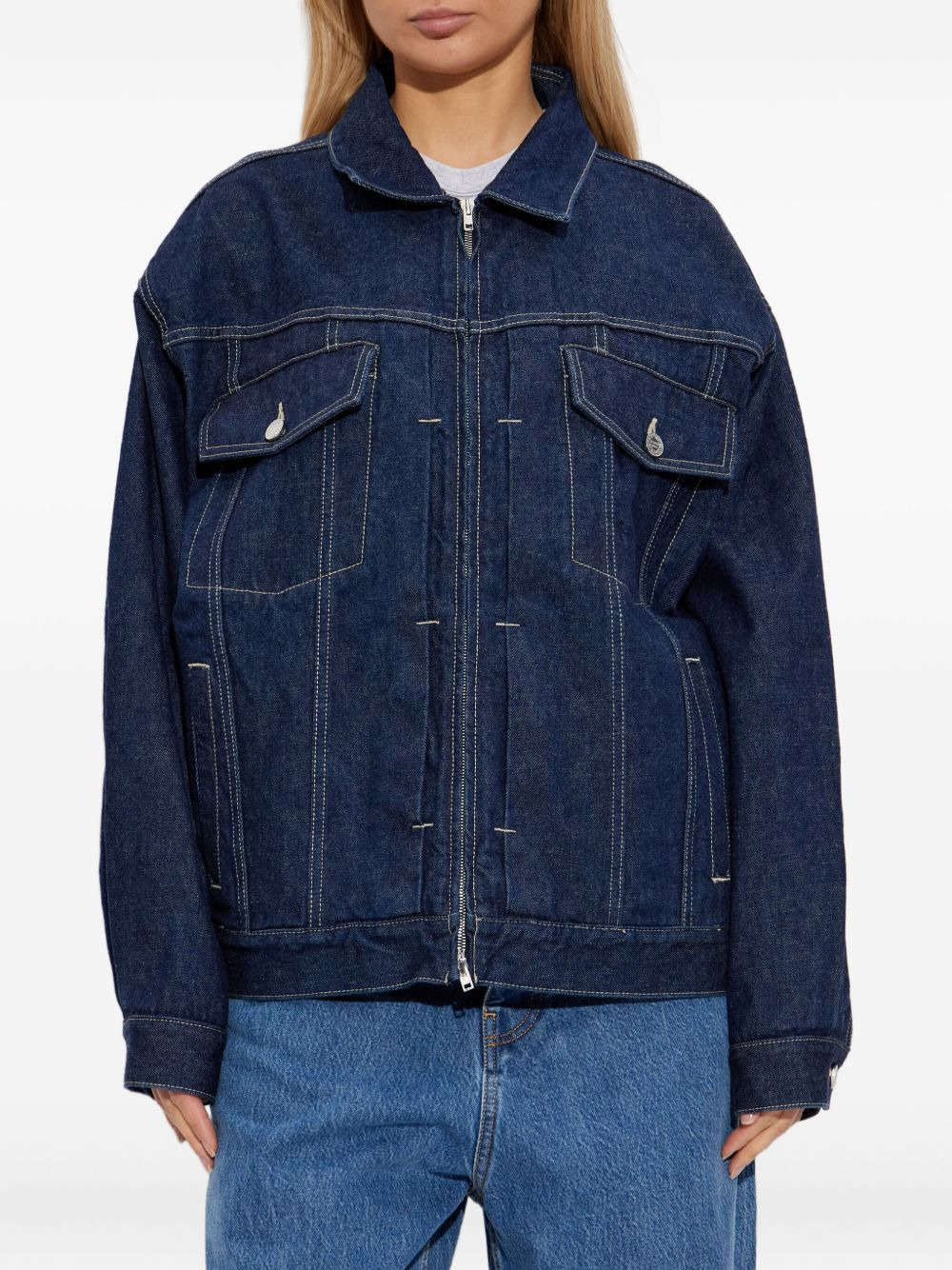 zip-front flap-pocket jacket - 2